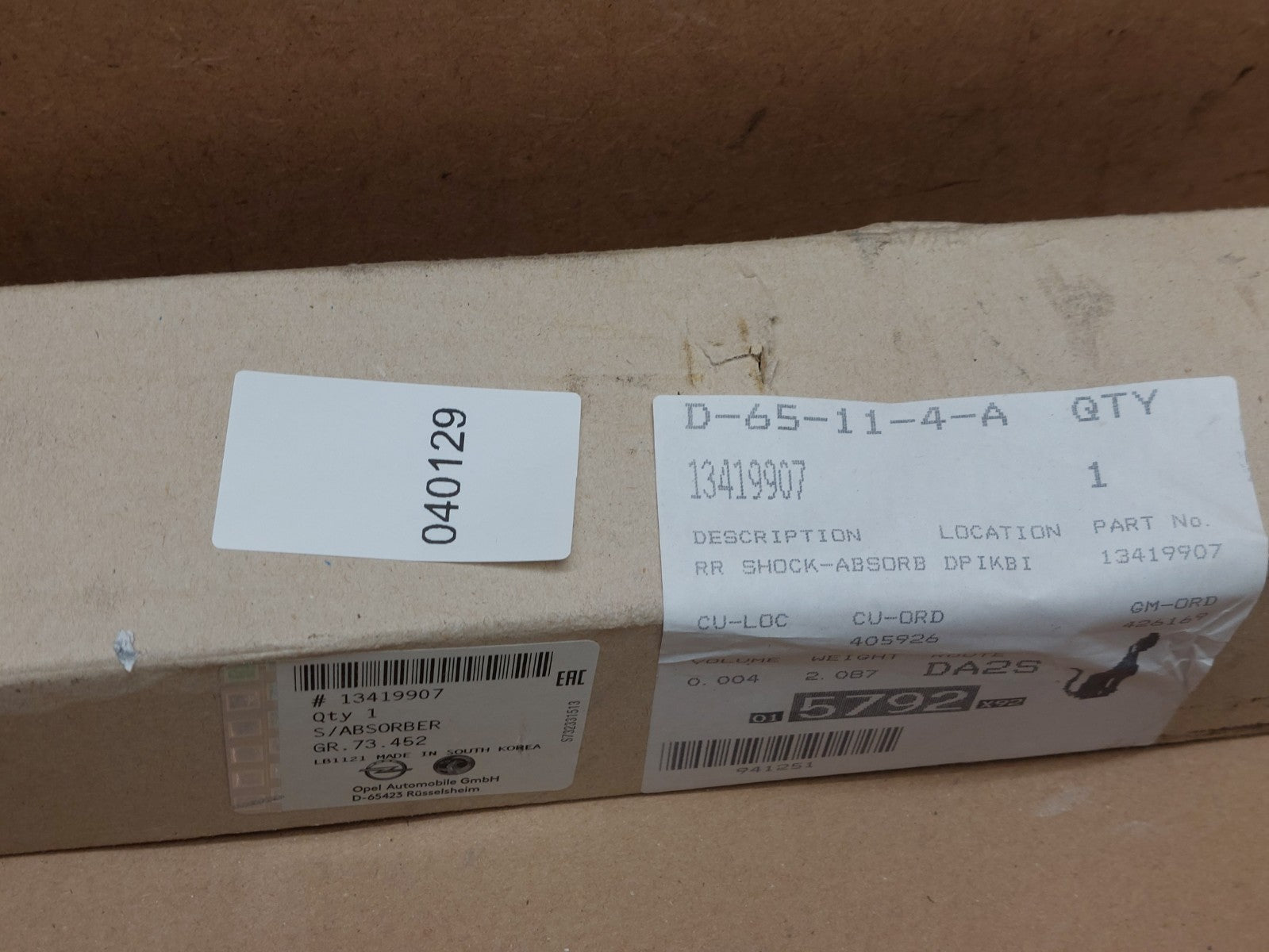 Vauxhall Zafira C Rear Shock Absorber 2013-on 13419907 Genuine NEW