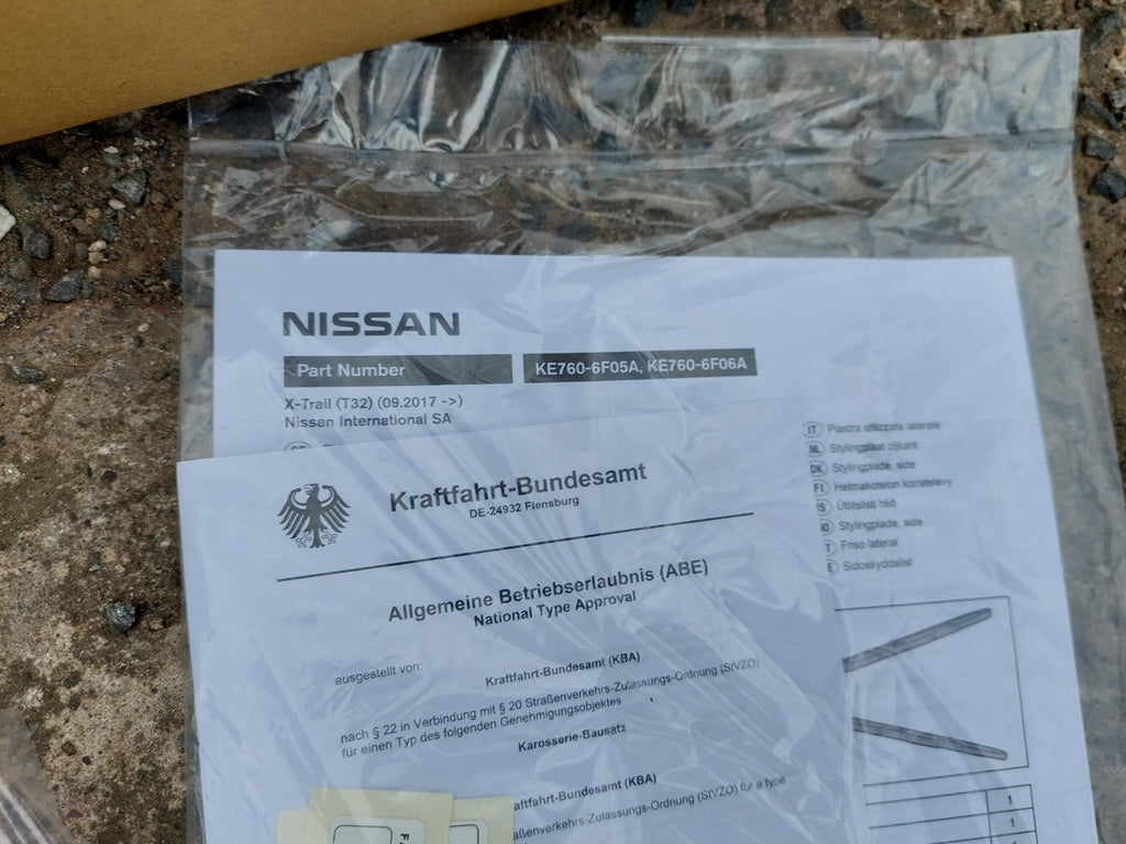 Nissan X-Trail T32 Lower Door Side Styling Plate Set 2017-on KE7606F05A Genuine