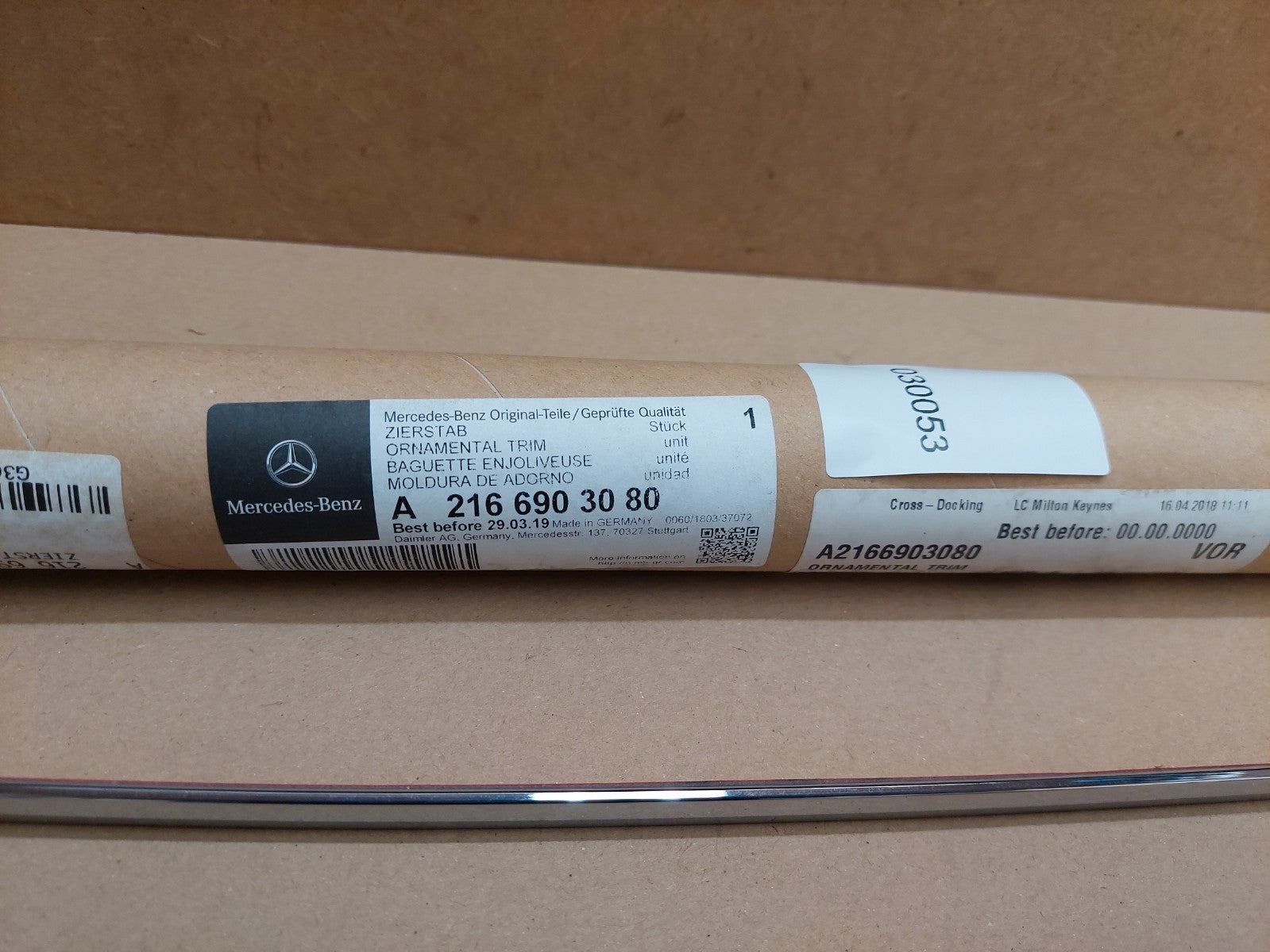 Mercedes CL C216 Rear Right Fender Chrome Strip  A2166903080 Genuine NEW