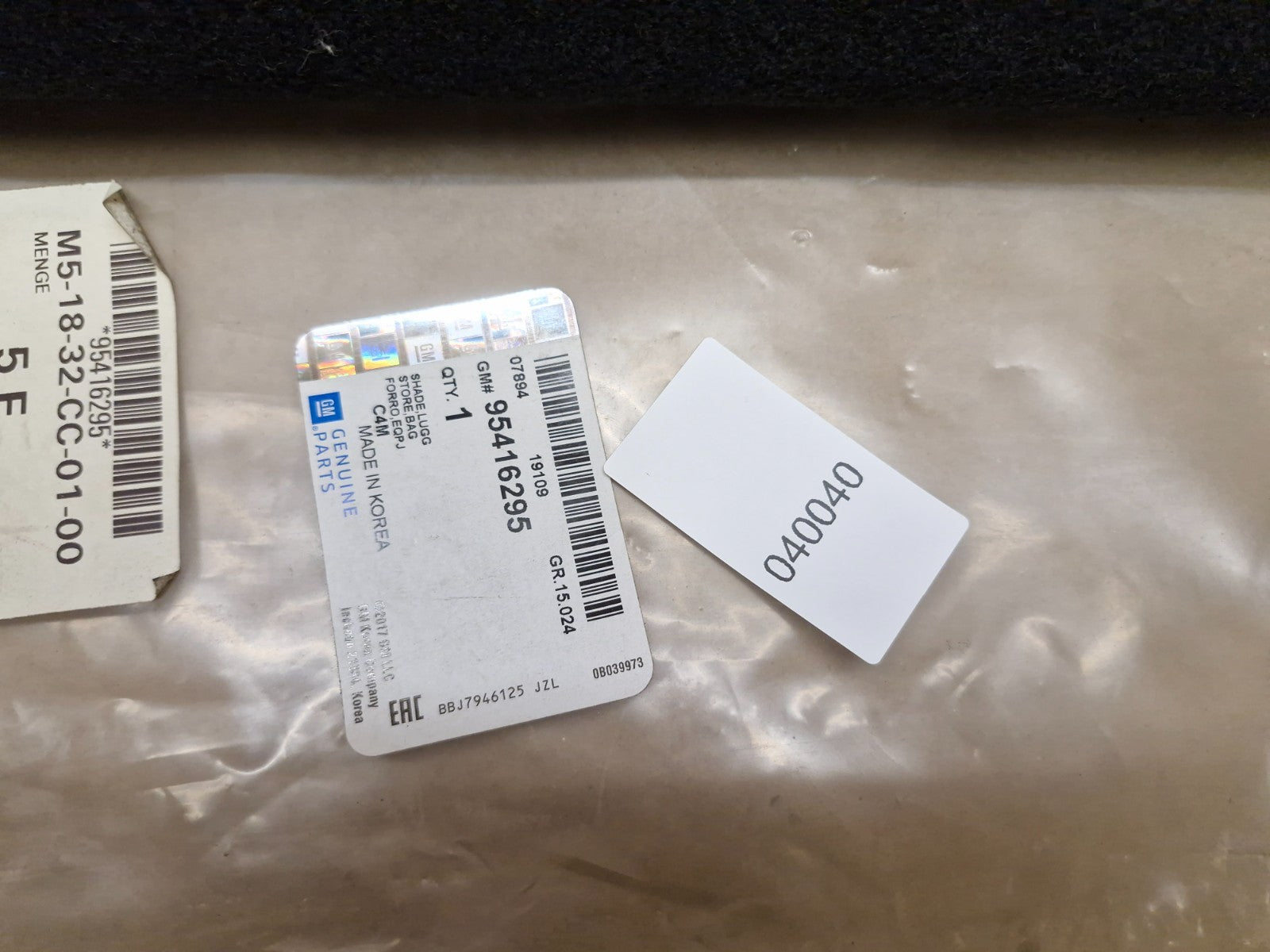 Vauxhall Viva Mk4 Parcel Shelf Black 2015-2021 95416295 Genuine NEW