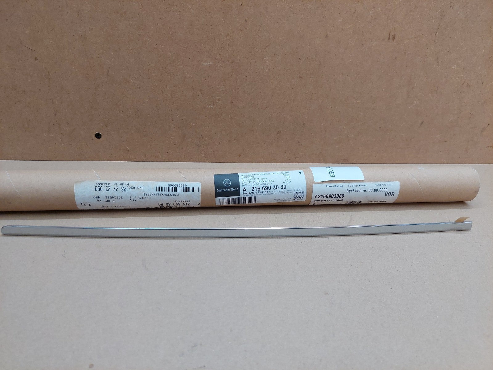 Mercedes CL C216 Rear Right Fender Chrome Strip  A2166903080 Genuine NEW