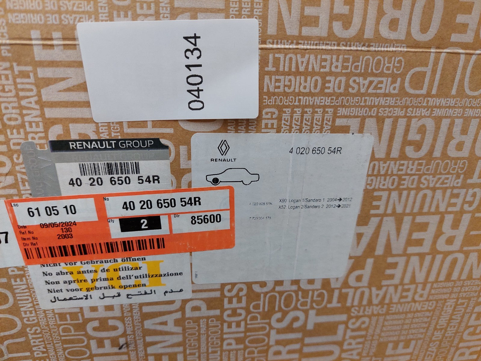 Dacia Logan Sandero Front brake Disc Mk1 Mk2 2013-on 402065054R Genuine