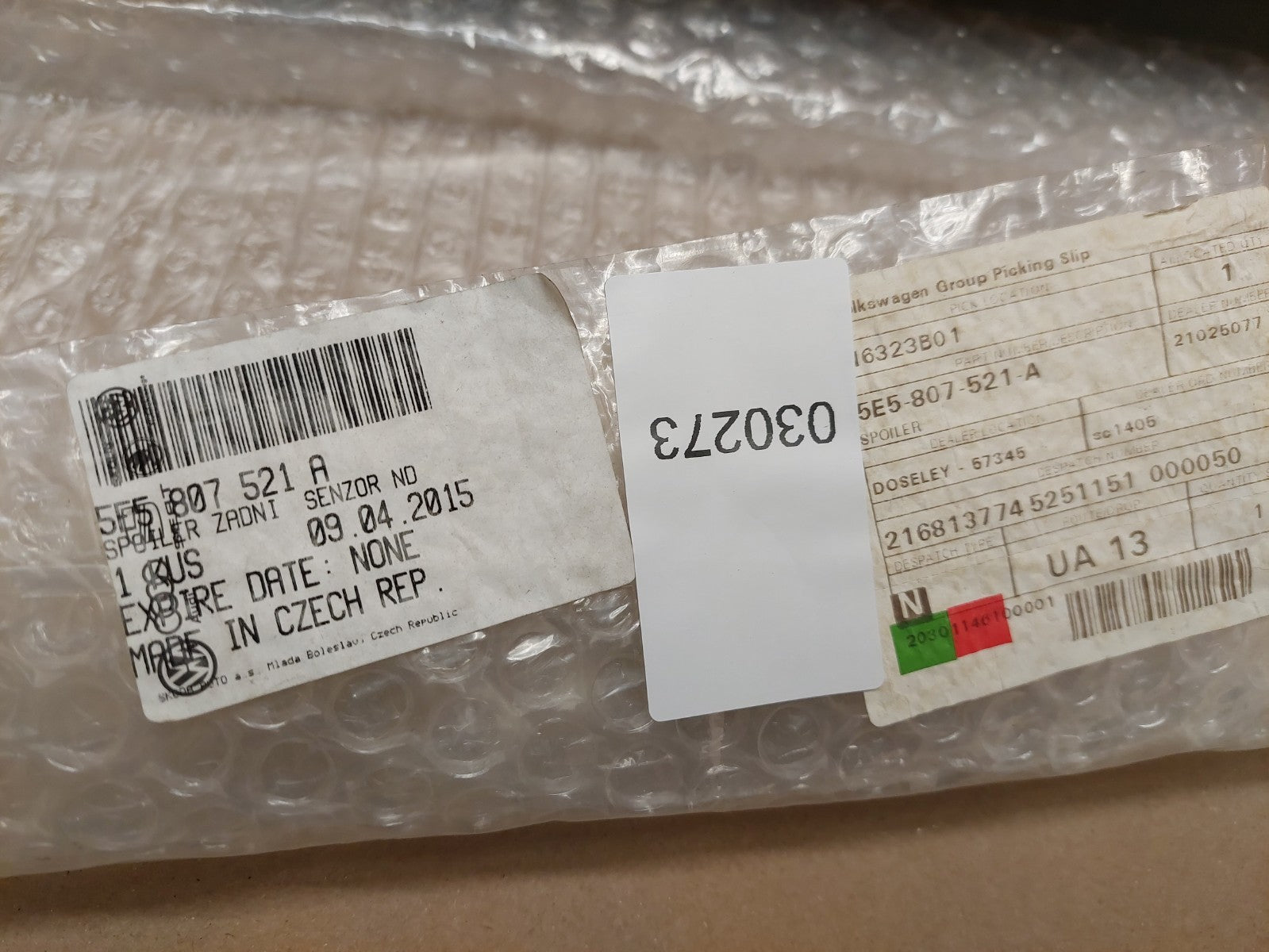 Skoda Octavia 5E MK3 Rear Bumper Valance Spoiler for PDC 5E5807521A Genuine NEW