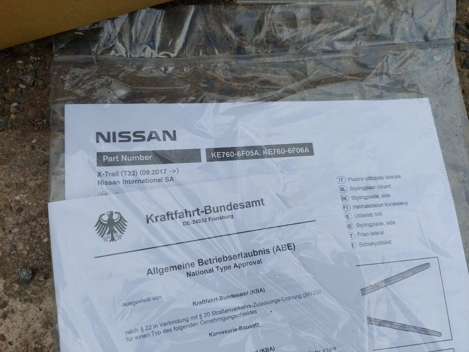 Nissan X-Trail T32 Lower Door Side Styling Plate Set 2017-on KE7606F05A Genuine