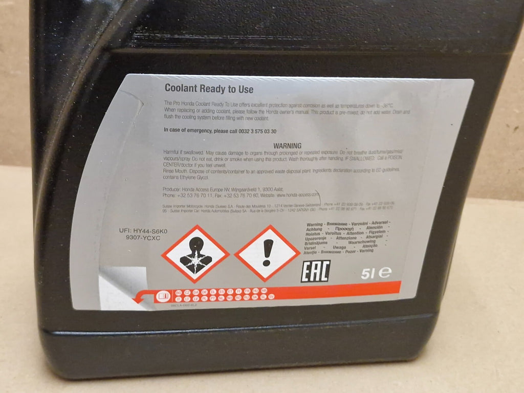 Honda Coolant Ready To Use Type 2 Coolant 08CLAG016S01 Genuine 5 litre NEW