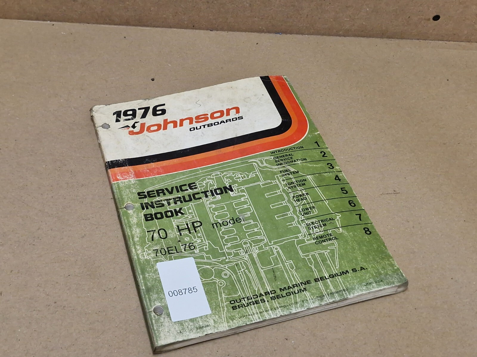 1976 Johnson Outboards 70HP 70EL76 Service Instruction Book 8016396 USA Used