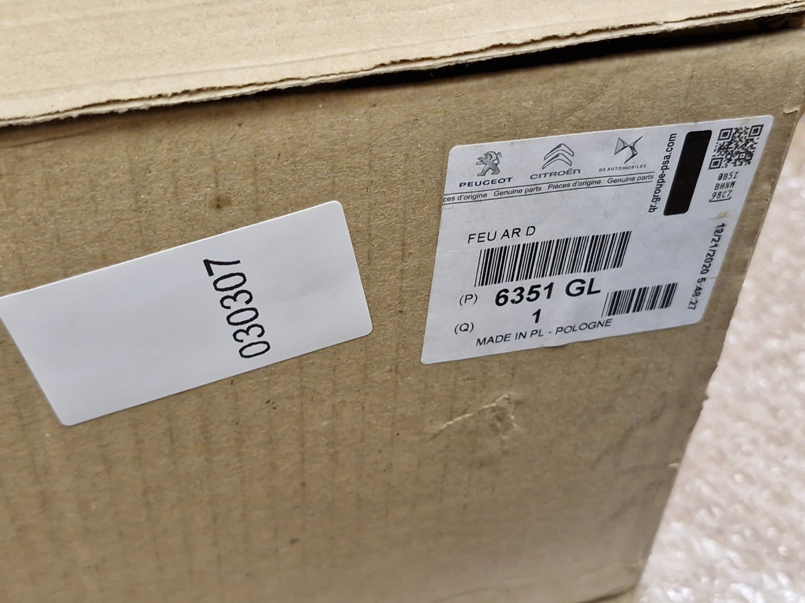 Citroen C3 Picasso Rear Right Taillight SH Mk1 6351GL Genuine NEW