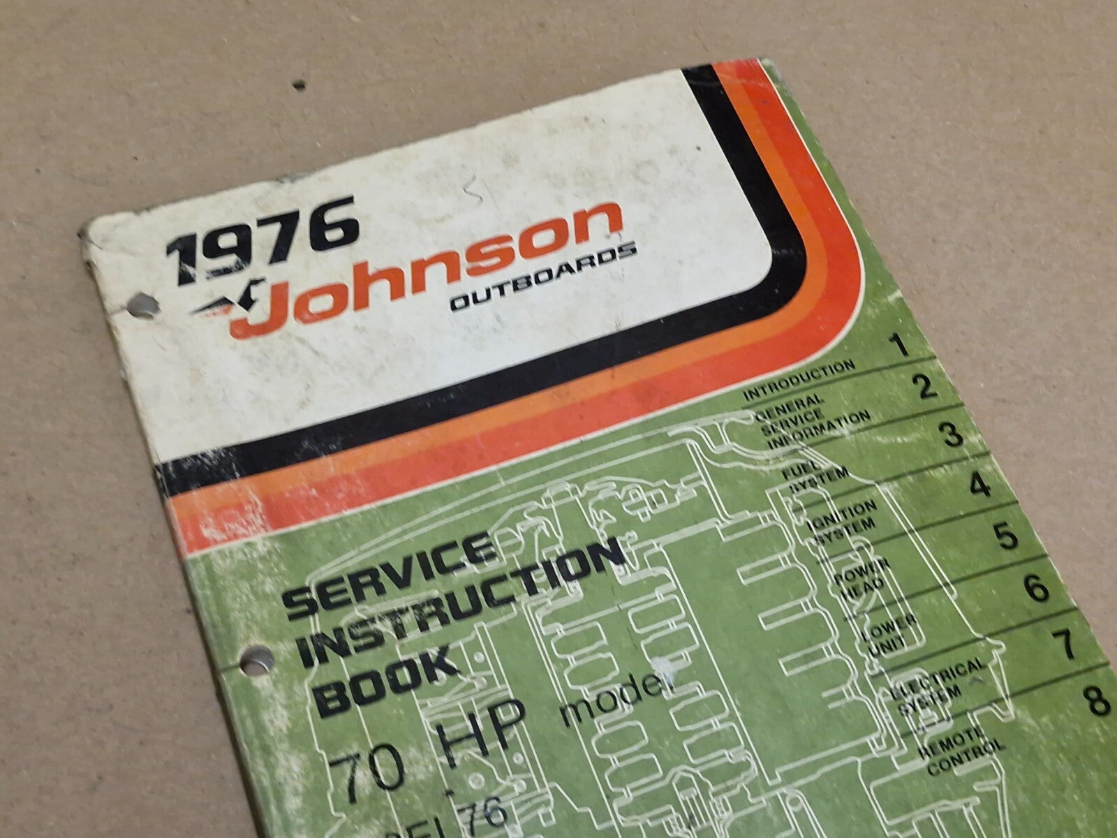 1976 Johnson Outboards 70HP 70EL76 Service Instruction Book 8016396 USA Used