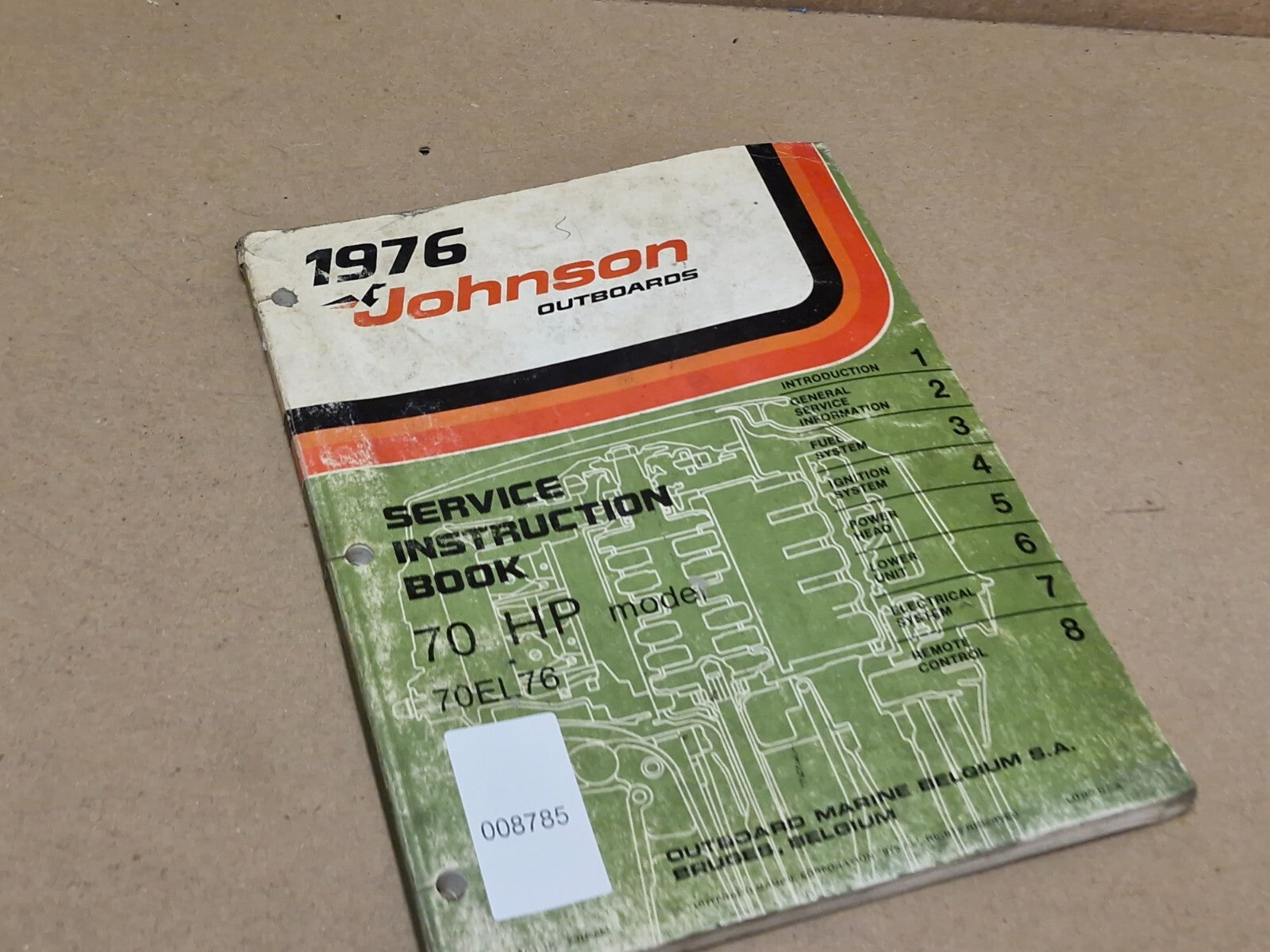1976 Johnson Outboards 70HP 70EL76 Service Instruction Book 8016396 USA Used
