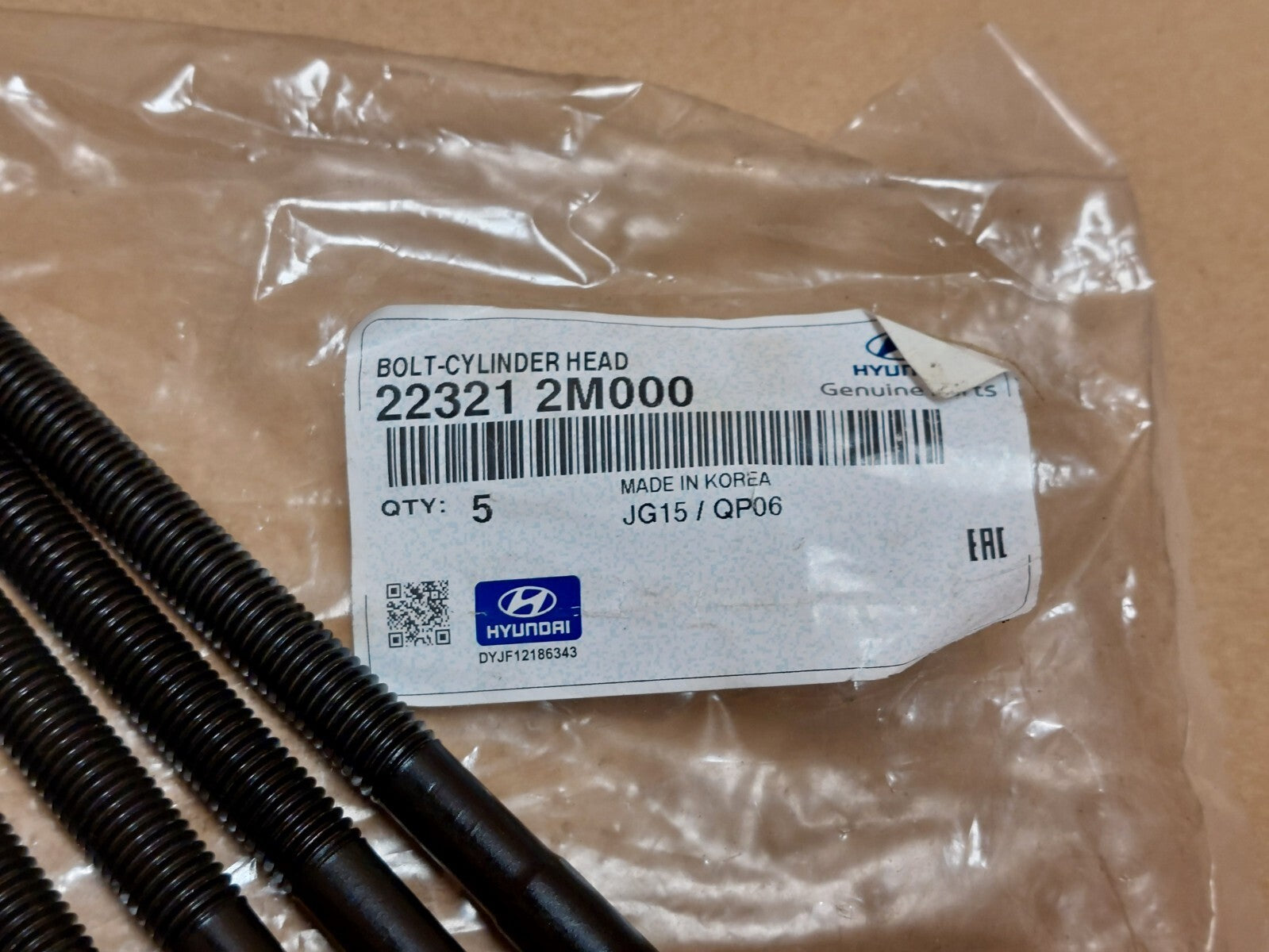 Kia Sportage NQ5 MK5 Cylinder Head Bolts 223212M000 Genuine NEW