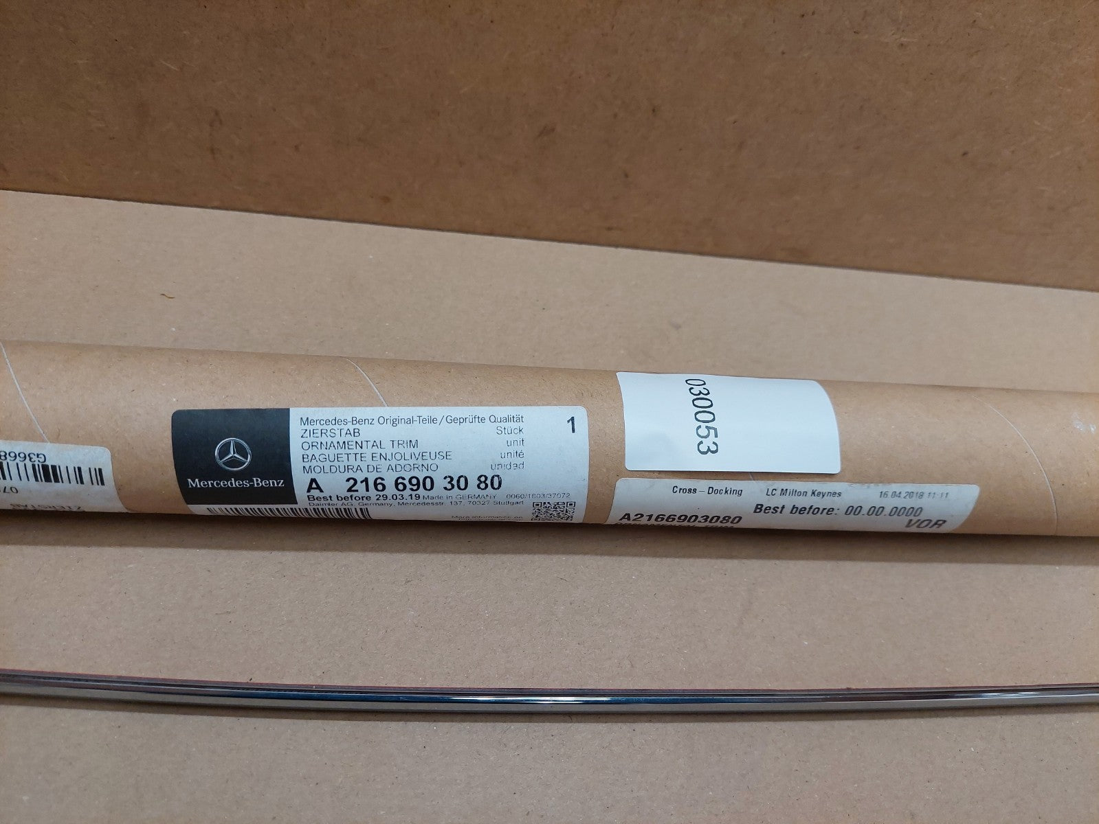 Mercedes CL C216 Rear Right Fender Chrome Strip  A2166903080 Genuine NEW