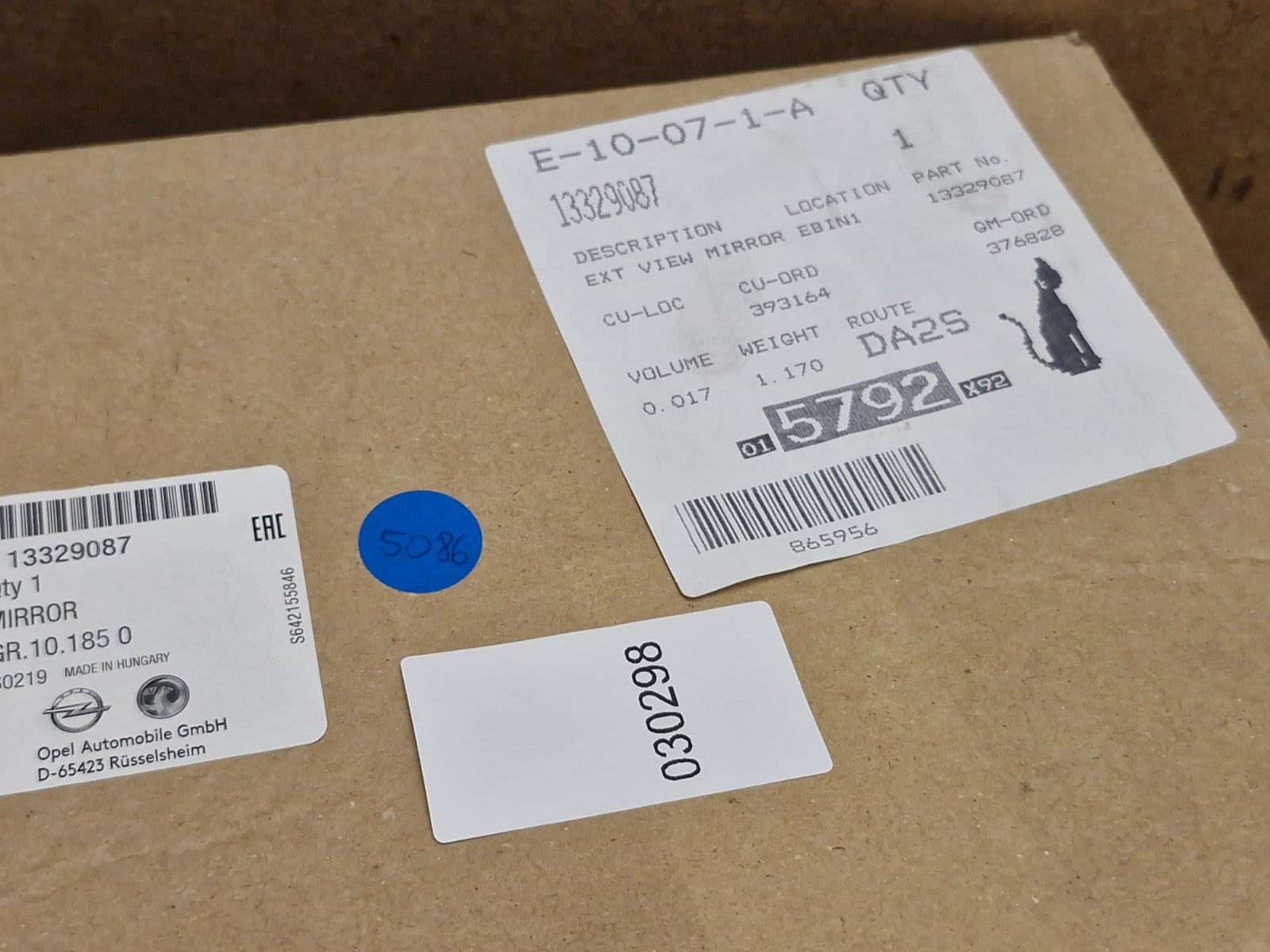 Vauxhall Insignia A Mk1 Left Wing Mirror Electric 13329087 Genuine NEW