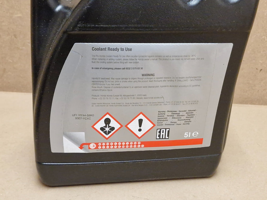 Honda Coolant Ready To Use Type 2 Coolant 08CLAG016S01 Genuine 5 litre NEW