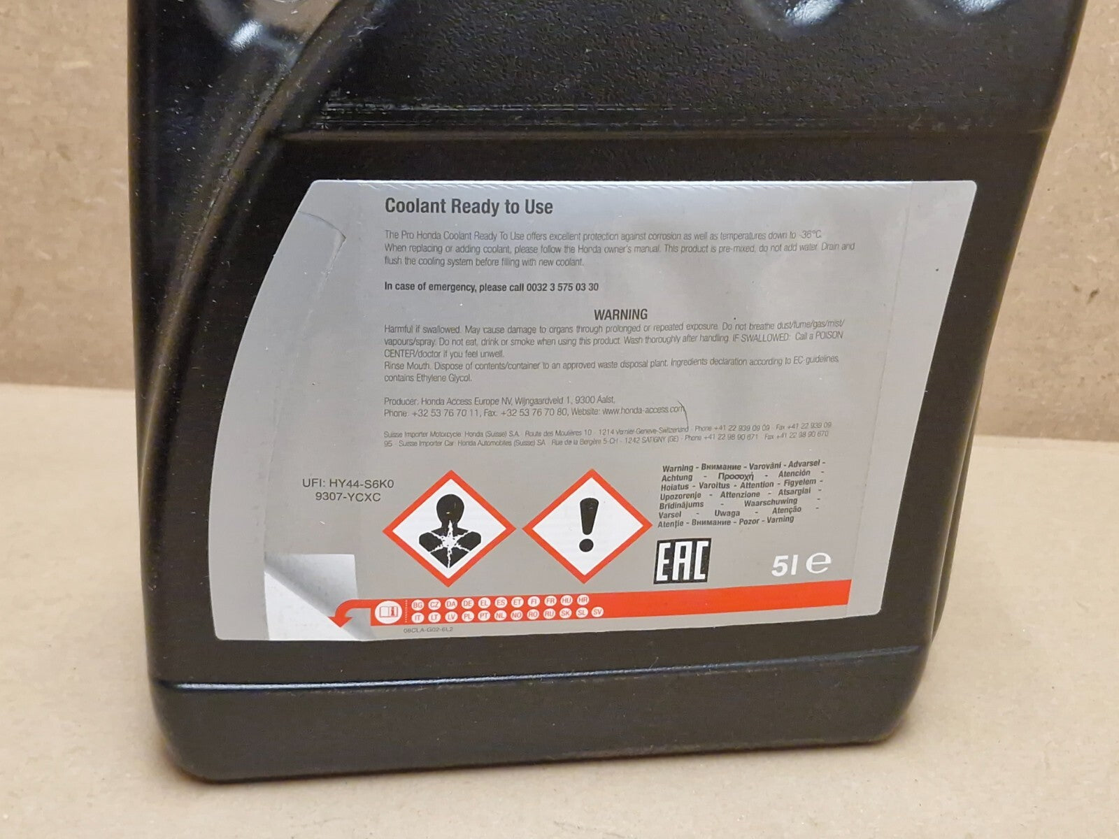 Honda Coolant Ready To Use Type 2 Coolant 08CLAG016S01 Genuine 5 litre NEW